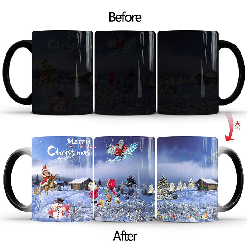 Merry Christmas Magic Mug Temperature Colour Changing Mugs Heat Sensitive