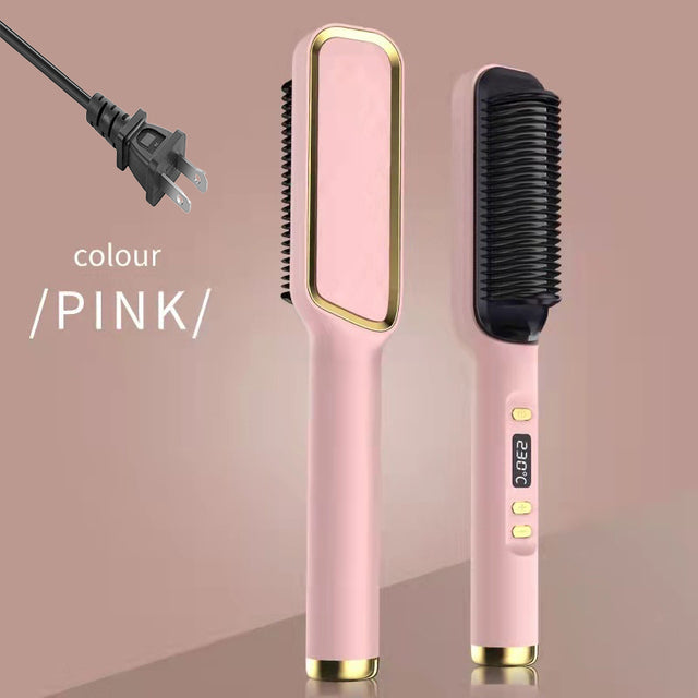 Electric Hot Comb Multifunctional Straight Hair Straightener Comb Negative Ion Anti-Scalding Styling Tool Straightening Brush - Elite Hub Essentials