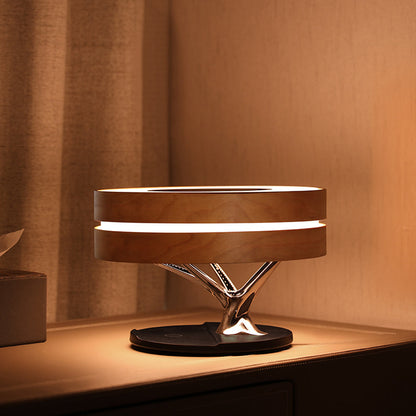 Round Intelligent Music Bluetooth Speaker Bed Lamp WiFi Circle Tree Of Led Light Wireless Charging For Living Room - Elite Hub Essentials
