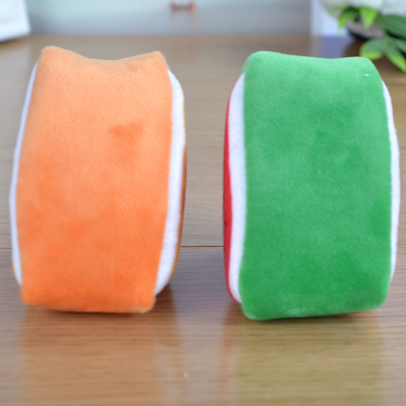 Children Plush Solid Triangle Fruit Zero Wallet Coin Bag Key Bag Strap