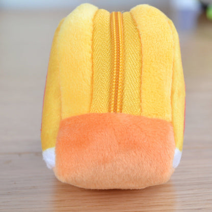Children Plush Solid Triangle Fruit Zero Wallet Coin Bag Key Bag Strap