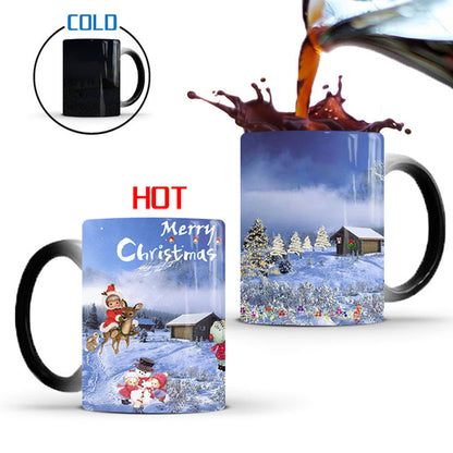 Merry Christmas Magic Mug Temperature Colour Changing Mugs Heat Sensitive