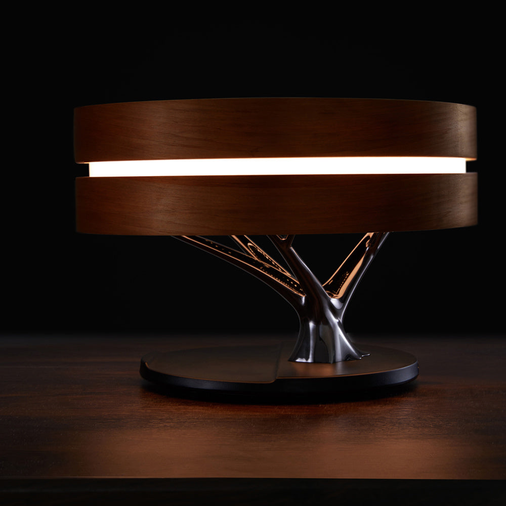 Round Intelligent Music Bluetooth Speaker Bed Lamp WiFi Circle Tree Of Led Light Wireless Charging For Living Room - Elite Hub Essentials