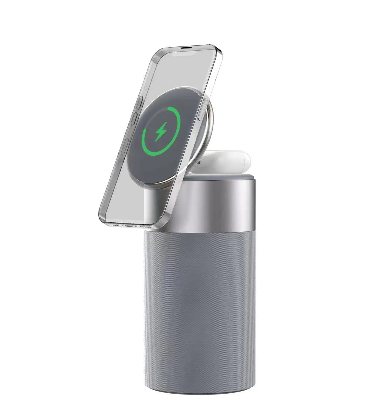 3 In 1 Multi-Function IPhone And AirPods Wireless Charger Portable Bluetooth Speaker With Touch Lamp For Home And Office - Elite Hub Essentials