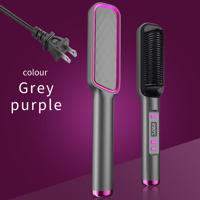 Electric Hot Comb Multifunctional Straight Hair Straightener Comb Negative Ion Anti-Scalding Styling Tool Straightening Brush - Elite Hub Essentials