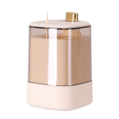 Light luxury transparent toothpick holder press type automatic pop-up toothpick can portable home hotel restaurant toothpick bottle gift - Elite Hub Essentials