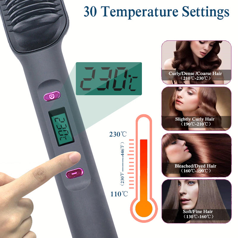 Electric Hot Comb Multifunctional Straight Hair Straightener Comb Negative Ion Anti-Scalding Styling Tool Straightening Brush - Elite Hub Essentials