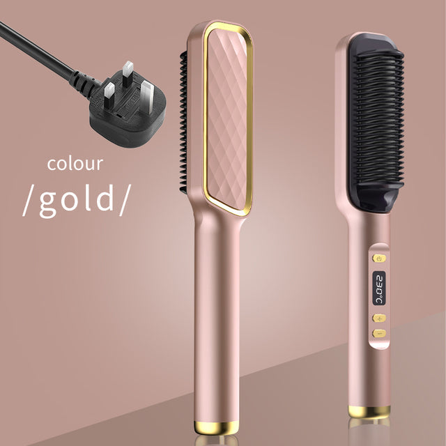 Electric Hot Comb Multifunctional Straight Hair Straightener Comb Negative Ion Anti-Scalding Styling Tool Straightening Brush - Elite Hub Essentials