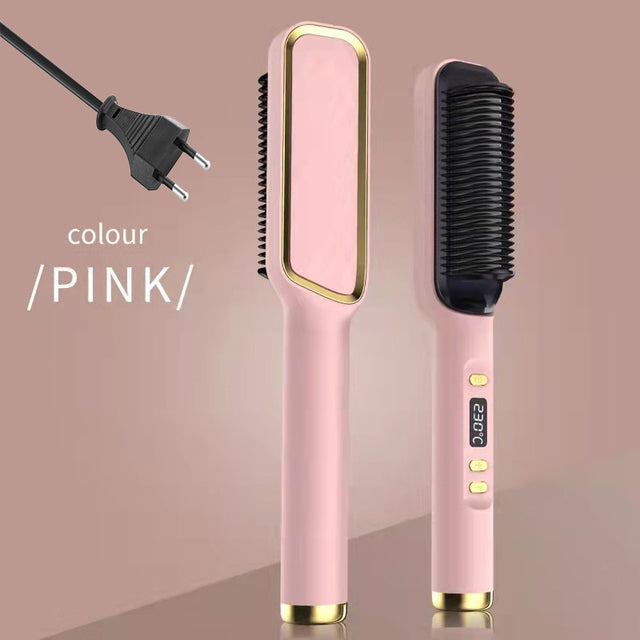 Electric Hot Comb Multifunctional Straight Hair Straightener Comb Negative Ion Anti-Scalding Styling Tool Straightening Brush - Elite Hub Essentials